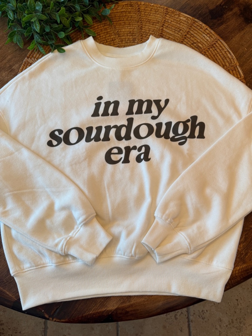 New Grayson Threads Oversized Cream "in my sourdough era" Graphic Sweatshirt